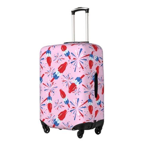Patriotic Firecracker Luggage Cover Protector Elastic Washable Anti-Scratch Suitcase Covers With Zipper Closure For Luggage 18-32 Inch Large2