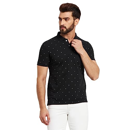 Image of Men's Cotton Half Sleeves Printed Polo T-shirt-POLO105