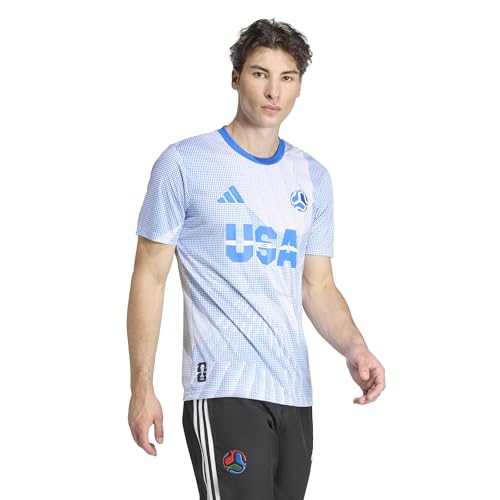 adidas Men's USA Jersey, White/Glory Blue, Medium - image 2