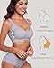 Vinfact Wireless Bras for Women No Underwire Scalloped Comfortable Push Up Supportive T-Shirt Bra Everyday Bra SLGY L