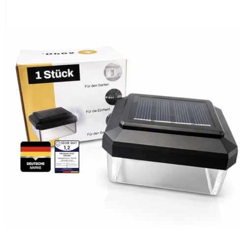 Generisch 6040 Solar Zaunleuchte LED - Stabmattenzaun (1, 60x40mm) - Solarleuchte für Stabzäune – LED Licht für Doppelstabmattenzaun | wetterfest | Einfache Montage | Diebstahlschutz