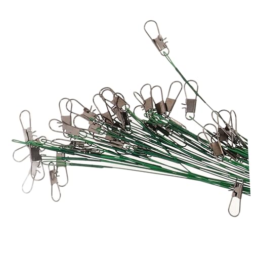 Abaodam 40 piezas de líderes de pesca de acero con doble conector y bloqueo miniatura 3