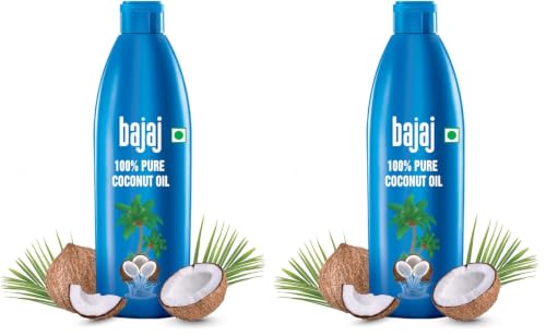 Image of Bajaj 100% Pure Coconut Oil 300ml | Made with Premium Grade 1 Quality Coconuts (Pack of 2)