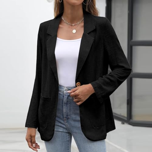 Blazers for Women Business Casual Lightweight Suit Jackets 2025 Fashion Fall Work Office Clothes with Pockets2