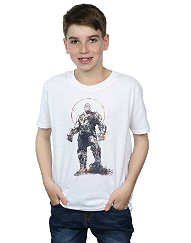 Marvel Boys Avengers Infinity War Thanos Sketch T-Shirt White 9-11 Years