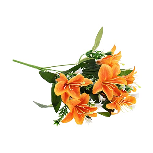 Alipis Lirios Artificiales Decoración Flores Falsas Blancas De Plástico Realista