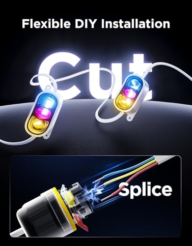 Image of Govee Permanent Outdoor Lights Prism, 100ft with 36 Triple-Color Lighting Heads, 100+ Scene Modes, Up to 60lm for Outdoor Decor, IP68 Waterproof, Works with Alexa, Google Assistant & Matter, White