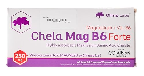 OLIMP SPORT NUTRITION Olimp Chela-Mag B6 Forte Mega Caps - Hochdosierte Magnesium-Kapseln mit Vitamin B6, Reduziert Ermüdung, 60 Kapseln, Verpackung kann variieren