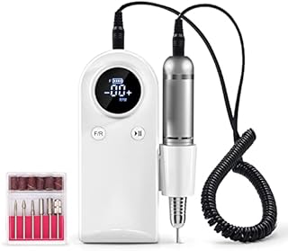 Professional Rechargeable 45000 RPM Electric Nail Drill, Portable Cordless Nail E File Machine for Acrylic, Gel Nails Remove, Manicure Pedicure Polishing for Home and Salon Use