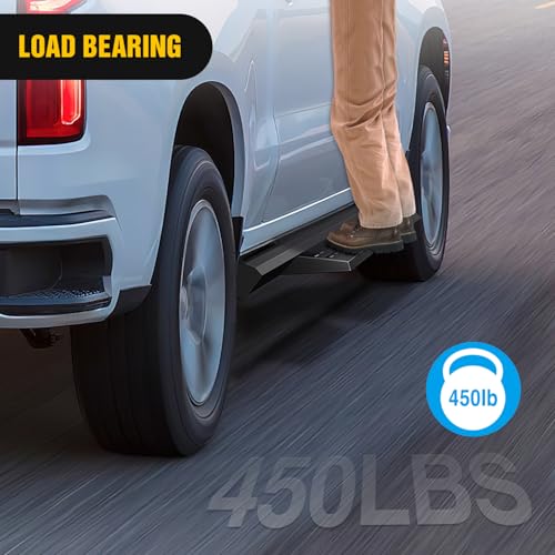 Image of Nilight Running Boards for 2007-2021 Toyota Tundra CrewMax Cab 3.6 Inch Drop Side Steps Bolt-on Black Powder Coated