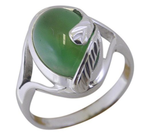 Bague onyx vert véritable alliance argent robuste anti-choc