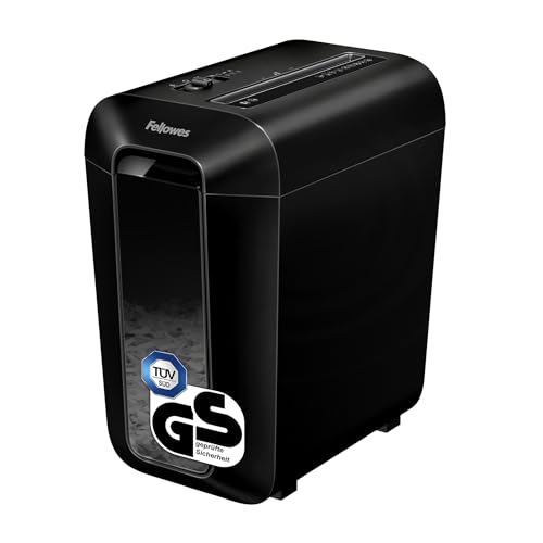 Fellowes Aktenvernichter 10 Blatt (P4), Papierschredder mit Partikelschnitt für Zuhause, Büro, Powershred LX65, Schredder mit 22L Papierkorb und Safesense, LX Aktenvernichter Design Serie, schwarz