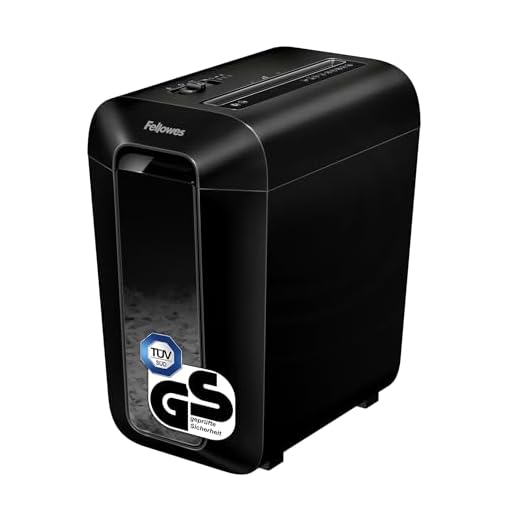 Fellowes Aktenvernichter 10 Blatt (P4), Papierschredder mit Partikelschnitt für Zuhause, Büro, Powershred LX65, Schredder mit 22L Papierkorb und Safesense, LX Aktenvernichter Design Serie, schwarz