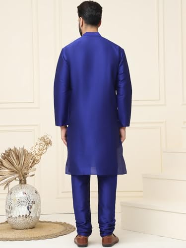 Image of SOJANYA Men's Dupion Silk Solid (Since 1958 Kurta Set & Churidaar Pyjama