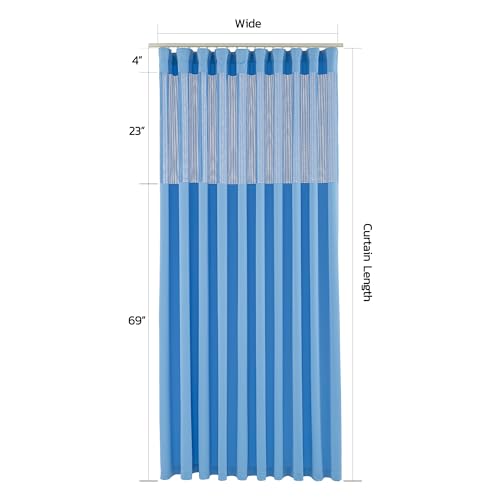 Image of Inherent Flame Retardant Hospital Curtain Room Divider, Grommet Cubicle Privacy Curtain for Hospital, Lab(1 Panel,Grey, 108x96inch)
