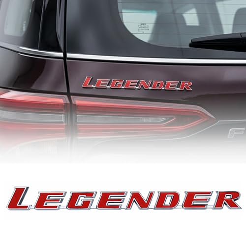 Image of KMH Premium Legender 3D Car Emblem Sticker | Stylish Brand Logo Badge | Waterproof Racing & Sports Decal for Car Exterior & Accessories | Red with Chrome, Small Size - Pack of 1