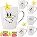 Tassen Becher günstig Kaufen-PLATINUX Kaffeetassen mit Griff Set 6 Teilig mit Motiv Lachen 250ml Teetasse Tasse Kaffeebecher Teebecher Karneval