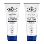 Cremo Barber Grade Cooling Shave Cream, Astonishingly Superior Ultra-Slick Shaving Cream Fights Nicks, Cuts And Razor Burn, 6 Fl Oz (2 Pack), WHITE