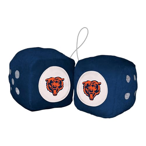FANMATS 31973 Chicago Bears Team Color Fuzzy Dice Décor 3" Set