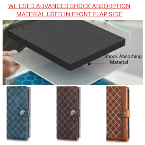 Image of Leather Flip Case Cover Compatible with for OnePlus Nord CE 4 Lite 5G |Designer Button| Hand-Stitched Leather Finish| Lightweight| Inbuilt Card Pockets Wallet & Stand|(Aqua)