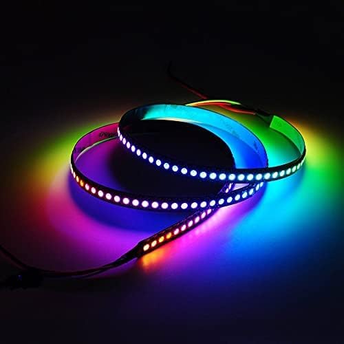 Miniatura 3 de SVFISHKK WS2812B Tira LED SMD 5050 direccionable individual 144Pixelsm 144Pixeles WS2811 IC RGB Tira LED Neopixe a todo color no impermeable DC5V