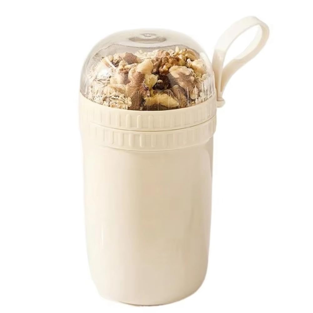 Hndhbfgrt Leak-Proof Portable Breakfast Cup 320ml/520ml with Spoon for Yogurt, Salad, Cereal