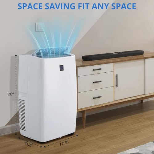 Image of 14000 BTU Portable Air Conditioners, 3-In-1 Unit Offers Fast Cooling, Dehumidification, Three-Speed Fan for Rooms Up to 750 Sq. Ft, with a 24-Hour Timer, Remote Control, and Operates Quietly