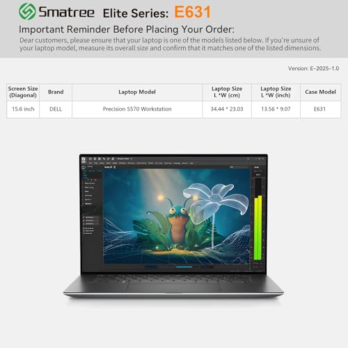 Image of Smatree Laptop Sleeve for 15.6 inch DELL Precision 5570 Workstation | Protective Case with Accessory Pocket,Patented Shockproof Design (E631)