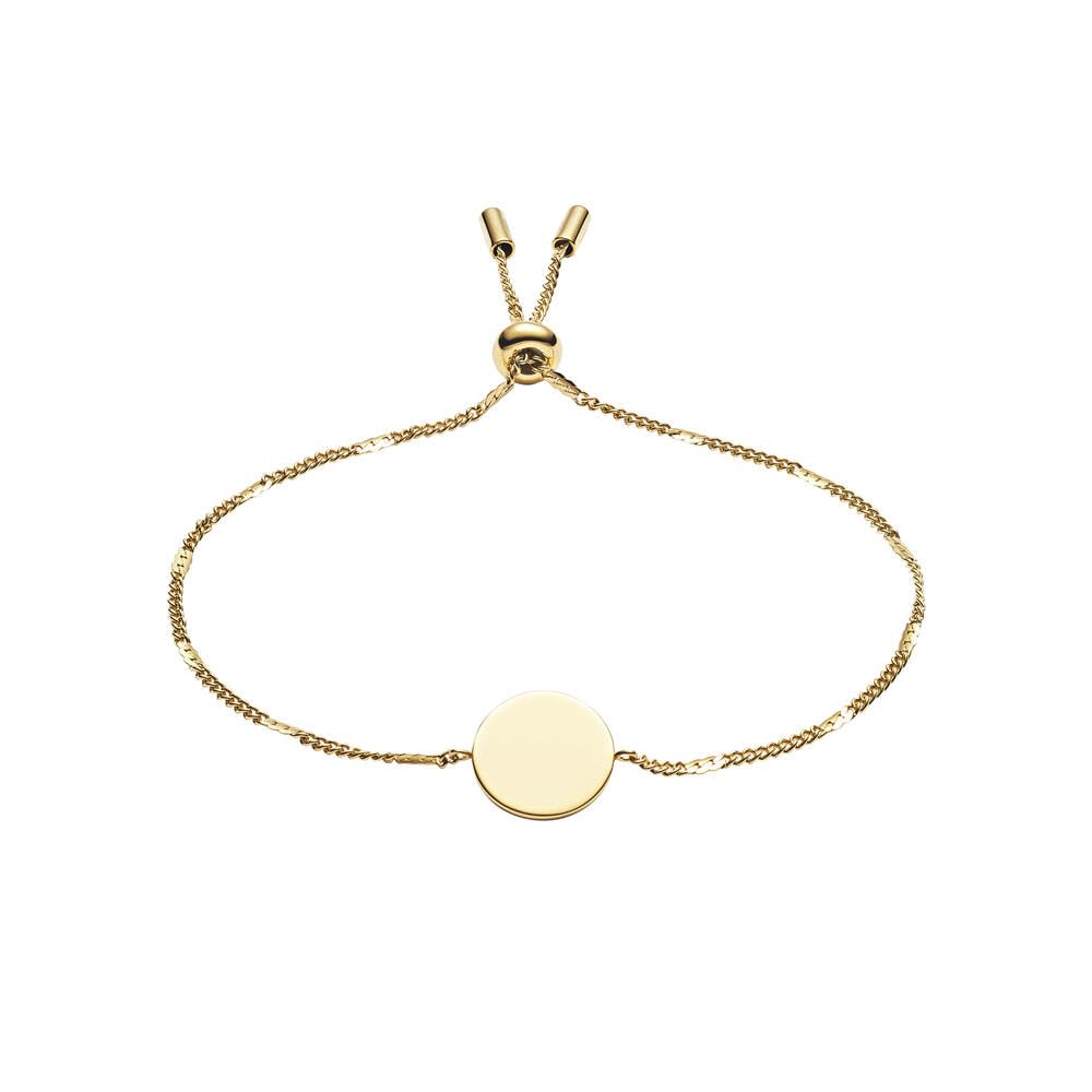 Fossil Women's Stainless Steel Lane Disc Slider Chain Bracelet, Gold