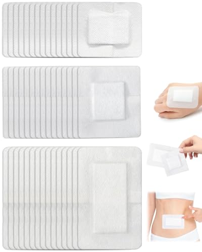 HUVZOR Paquete de 45 Unidades Apósitos Adhesivos Estériles para Heridas, 6cmx7cm,10cmx10cm,10cmx15cm Apositos Adhesivos Grandes Ideal para Cortes y Úlceras venosas y por presión, etc