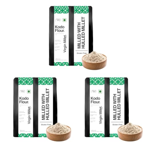 Image of TWF Kodo Flour | 1kg | Stone Ground | Not Pulverized | Kodra Atta | Naturally Gluten-Free | Virgin - Nutrient Rich (Pack of 3)