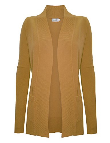 Image of Cielo Women's Solid Basic Open Front Pockets Knit Sweater Cardigan