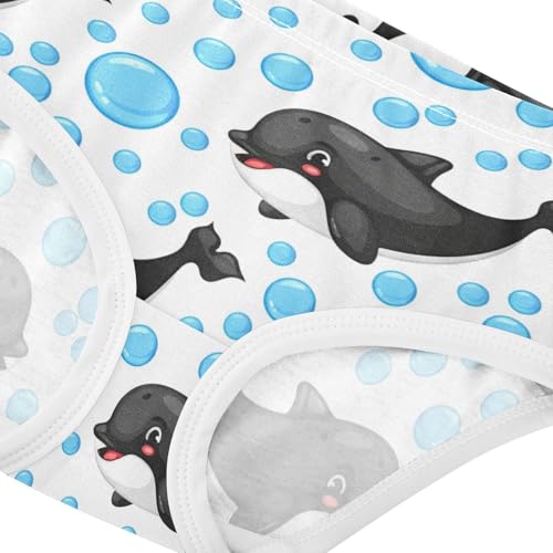 Cartoon Orca Whales Blue White Girls Underwear Toddler 2t Cotton Panties for Girl Colorful Undies Kids Briefs4