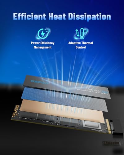 Image of 1TB NVMe Gen 5.0 SSD, Up 13,000MB /s,3D TLC NAND, DRAM Cache, Graphene Heatsink, M.2 NVMe PCIe 2280 Gen5x4 SSD for AI Applications, Gaming, PS5, Laptop, PC, Heavy-Duty Workstations