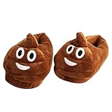 Emoji Hausschuhe Herren Damen, DoraMe Männer Frauen Cartoon Hause Pantoffeln Plüsch Slipper Ausdruck Winter Wärmehausschuhe Winter Baumwolle Pantoffeln (Braun, EU: 35-44)