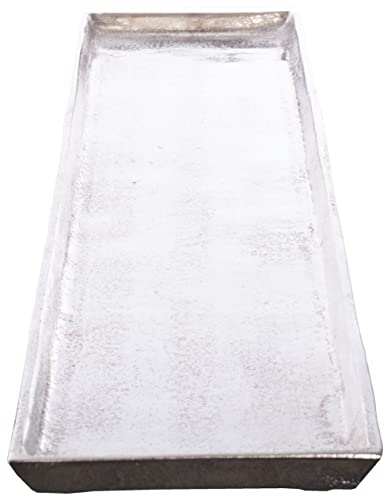Brandsseller Deko-Tablett 75,5x13,5 cm Deko-Teller Dekoschale Aluminium RAW OPTIK Silbern Rechteckig Brandsseller Deko-Tablett 75,5x13,5 cm Deko-Teller Dekoschale Aluminium RAW OPTIK Silbern Rechteckig