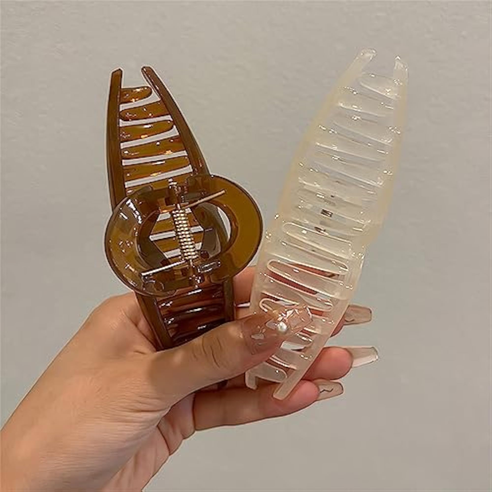 2+2 Big Hair Claw Clips, Large Jelly Clips for Women