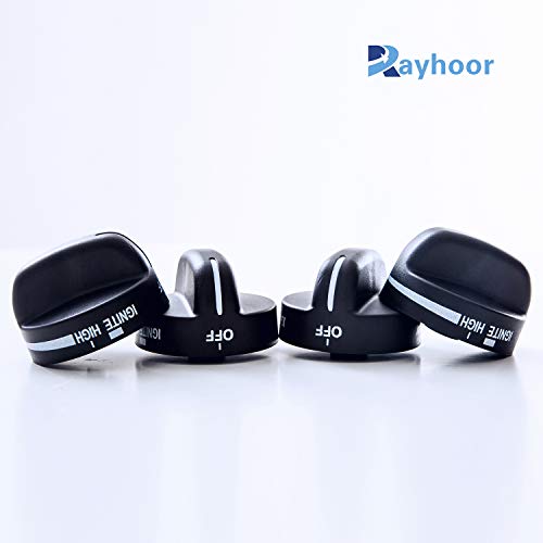 Reyhoar (4 Pack) Range Burner Knob Black Replacement Part 8273103 Compatible With Whirlpool & Sears Stove- Replaces Ap3085376, Ps393678 #TOP2