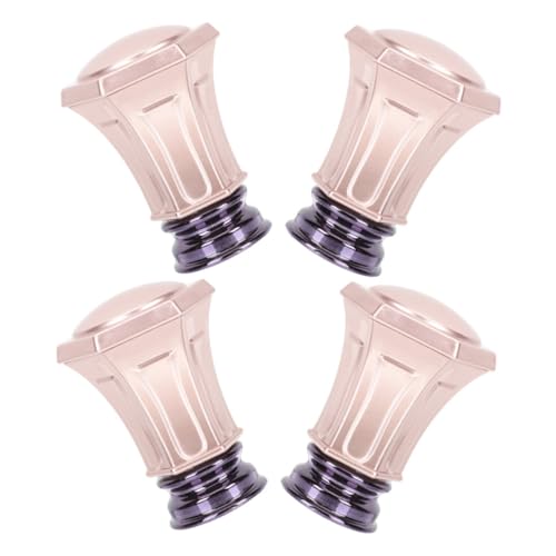 ERINGOGO 4pcs Vintage Curtain Rod Finials Rose Gold Decorative Drapery End Caps for Seamless Integration Curtain Styles Construction for Use