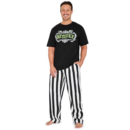 BEETLEJUICE Pajamas for Men & Teenagers Comfy PJs Set Lounge Set Sleepwear