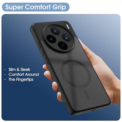 Image of Pikkme Back Cover for Vivo X200T 5G Compatible with Mag-Safe Smoke Back | Shockproof Design | Hard Transparent Back Case (Black Smoke Mag-Safe)