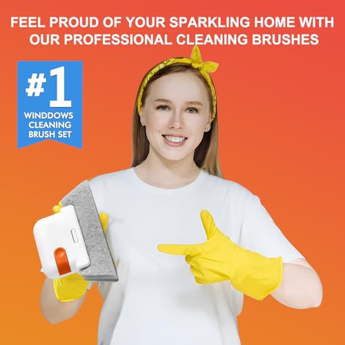 Image of 13 PCS Window Groove Cleaning Brushes Set with Hidden Scraper - Multifunctional Household Crevice Cleaner for Window Seals, Glass Door Tracks, Sliding Doors,Sinks, Toilets, faucets