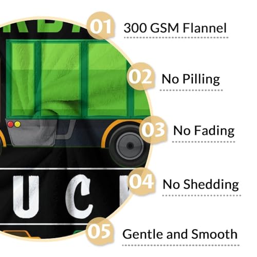 Mercuryelf Garbage Truck Blanket Gift - 30x40 Inches Funny Throw Blankets for Kids - Black Soft, Fuzzy & Warm Throws for Lap, Crib
