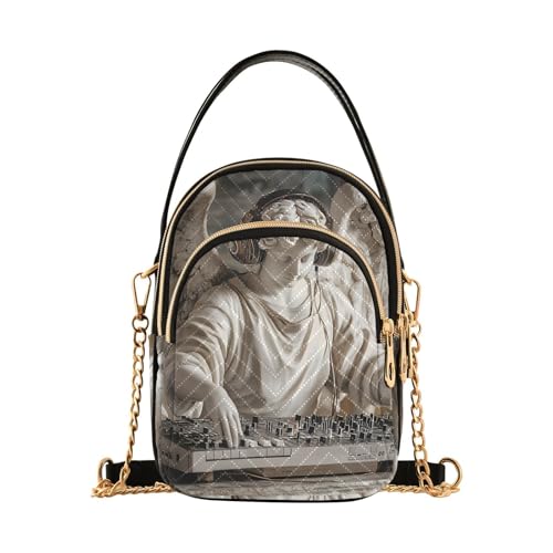 Statue Dj Sling Bag for Women, Small Shoulder Bag Crossbody Bag Purse with Chain Strap Top handle 5.91×3.15×8.27 Inches