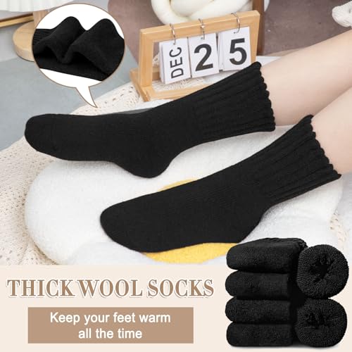 iCamter 4 Pairs Womens Wool Socks - Soft, Thick, Warm Thermal Boot Winter Socks for Gifts3