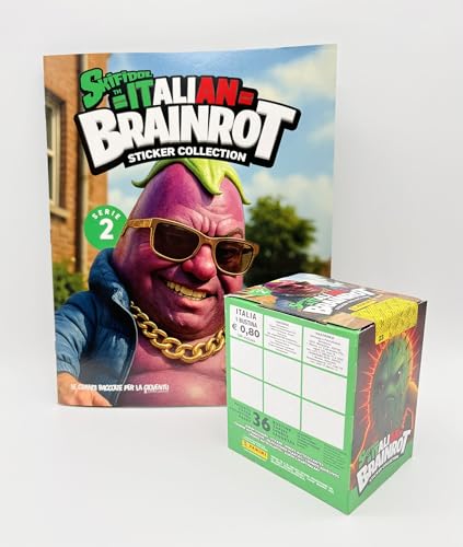 manuelkant Album vuoto + Scatola Box 36 bustine per la raccolta di figurine Skifidol Italian Brainrot Sticker Collection 2