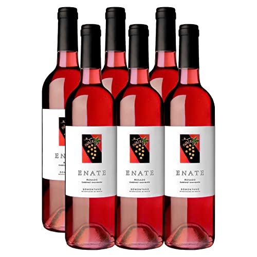 Bodega Enate - Rosado Cabernet Sauvignon - Pack de 6 Botellas de 75 cl - Vino Rosado D.O. Somontano - Monovarietal - Afrutado y con Aromas de Arándano, Frambuesa y Pimiento