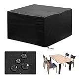 Hochwertige Material - Gartenmöbel Abdeckung besteht aus 210D Oxford-Gewebe, die wetterfest und beständiger Riss unterstützen kann. UV-beständiges Design bietet außergewöhnliche Haltbarkeit gegenüber Sonnenlicht. Die Schutzhülle für Gartenmöbel wird durch alle Jahreszeiten verwendet