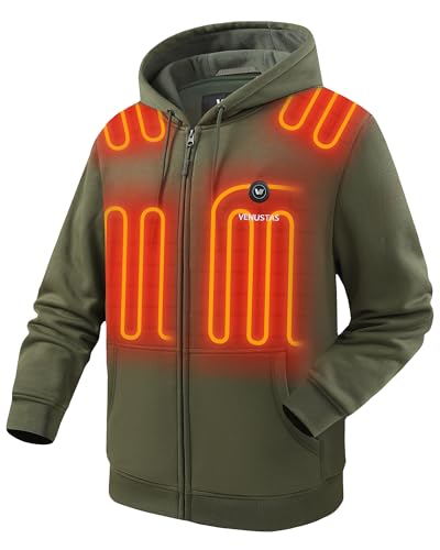 Image of Venustas Unisex Heated Hoodie with Battery, Full-Zip Heated Jacket for Women and Men