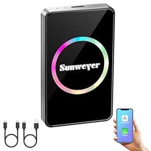 Sunweyer 2025 Wireless CarPlay Adapter Android Auto Streaming Box SW12 Pro met Netflix, YouTube, Hulu, App-installatie – AI Box, Dual WiFi, Bluetooth, HDMI, LED-sfeerlicht, voor Wired CarPlay auto’s